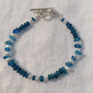 Apatite and Pearl Bracelet
